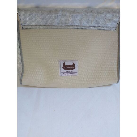 Dante Beatrix Women's Nylon/Plastic/Vinyl Cream/Silver Clutch Handbag. - Picture 4 of 8